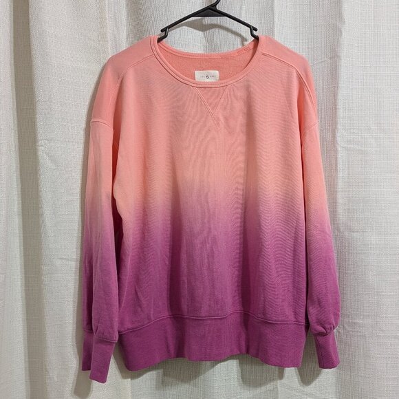 Lou & Grey Sweaters - Lou & Grey for LOFT Dip Die Pink Purple Ombre Sweater Size M Terry Style